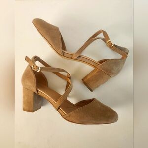 Womens Foster Tru Comfort Foam Almond Toe Block Heel Pumps Size 8.5